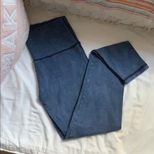 Navy Acid Wash High Waisted Leggings